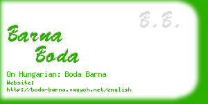 barna boda business card